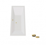 Vann Besco Vera, 180 x 80 cm, ilma kaunistuseta, kuldse t&auml;idisega sifooniga