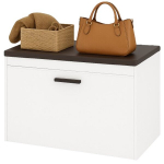 Valge jalatsikapp istme ja hoiuruumiga, avatud, kaasaegne