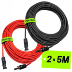 P&auml;ikese fotogalvaaniliste pikendusjuhtmete mc4 komplekt paneelidele 1x6mm 2x5m