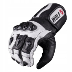 Wolf nahast pikad mootorratta kindad meestele black white 3xl
