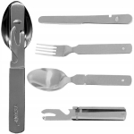 4-&uuml;hes matkatarvik Texar, s&otilde;jav&auml;e s&ouml;&ouml;giriistad: nuga, kahvel, lusikas ja avajad, roostevabast terasest