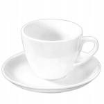 Kohvitass 75 ml alustassiga 11 cm Wilmax, valge portselan