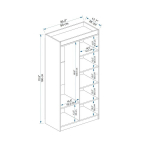 Garderoob, Akser - Atlandi M&auml;nd, 90x180x45 cm, Antratsiit