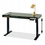 Elektriliselt reguleeritav laud sahtli ja panipaigaga Otso 120, roheline lauaplaat