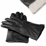 James Hawk Meeste talvised nahast puutetundlikud voodriga mustad kindad S