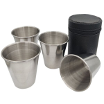 Slm matkakruusid klaasid metallist &uuml;mbrisega 160ml 4 tk