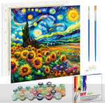 MAGART Maalimine numbrite j&auml;rgi, p&auml;evalilled, 20x20 cm