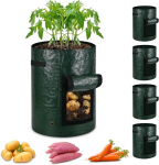 Eccogreat 5 x 27 l taimekotid, valmistatud pe materjalist, 160 g/m&sup2; tomatipott akna ja tugevate k&auml;epidemetega kartulitele, tomatitele, maasikatele, lilledele, taimedele ja k&ouml;&ouml;giviljadele r&otilde;dul v&otilde;i aias