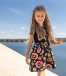 Lenne t&uuml;drukute kleit 25620*082, must/roosa