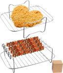 Kuum&otilde;hufrit&uuml;&uuml;ri grillrest, Nin-ja Flex Drawer Af500eu 10.4l jaoks, roostevabast terasest frit&uuml;&uuml;ri grill 4 varrastega, Nin-ja Foodi Flexlade Dual Zone Af500eu Af500eucp jaoks, &uuml;hildub Cecoteciga