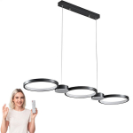 Must LED laelamp 3 r&otilde;ngaga &ndash; rippuv plafon koos puldiga