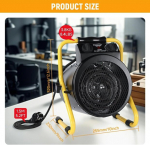 Hoteche elektriline k&uuml;ttekeha 2000 W ventilaatork&uuml;ttekeha - Ipx4 veekindel k&uuml;ttekeha ehitusplatsidele, siseruumidesse ja mujale, 293 m&sup3;/h &otilde;huvool, reguleeritav termostaat, &uuml;lekuumenemiskaitse, vastupidav metallkorpus