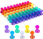 Min Ci 60 tugeva magneti komplekt, 11 x 17 mm k&uuml;lmkapimagnetid magnettahvlile, neod&uuml;&uuml;mi minimagnetid, valge tahvli muusikamagnetid, v&auml;rvilised ja l&auml;bipaistvad v&auml;ikesed v&auml;rvilised magnetid