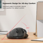 Nulea M501 juhtmevaba trackball hiir, laetav ergonoomiline hiir, t&auml;pne ja sujuv j&auml;lgimine, 3 seadme &uuml;hendus (bluetooth v&otilde;i 2.4g Usb vastuv&otilde;tja), &uuml;hildub Mac, Windowsiga