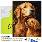 Maalid numbrite j&auml;rgi Raamil Oh Art! Retriiverite duett 40x50 cm, 40x50 cm