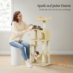 Kraapimispost, 55 x 45 x 143 cm, Beež, Kraapimispost, 143 cm k&otilde;rgune kassipuu, 55 x 45 x 143 cm, Beige