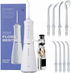 Juhtmevaba hambavaheduse puhasti DentalForce Floss Bestie, 5 režiimi, 8 otsikut, 400 ml, valge