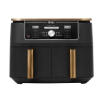 Ninja Foodi MAX Dual Zone kuuma&otilde;hufrit&uuml;&uuml;r, 9,5L Airfryer, 2 kambriga, koos tangidega, mittetoksiline kate, n&otilde;udepesumasinas pestavad korvid, 6-in-1, Amazoni eksklusiiv, vask/must, AF400EUCP
