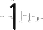 12.5cm must ujuv ukse number 1, t&auml;navale kruvitav