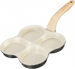 Aveki munapann, mittenakkuv pann, majapidamispotid, 4-in-1 mittenakkuv jagatud grillpann, mini pannkoogipann kuumakindla k&auml;epidemega, hommikus&ouml;&ouml;gipann munadele, peekonile ja burgeritele (valge)