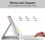 Occtingkind, klaviatuur ipad 2025/2022 jaoks, &uuml;mbris klaviatuuriga ipad a16 11 tolli 2025 ja ipad10 gen 10,9 tolli 2022 jaoks, magnetiline eemaldatav bluetooth klaviatuur, qwertz, usb c, puuteplaat, helehall