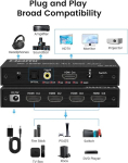 Newcare hdmi l&uuml;liti 4 sisendit 1 v&auml;ljund audio toega, 8k @ 60hz hdmi 2.1 l&uuml;liti 4 sisendit 1 v&auml;ljund puldiga, hdmi audio ekstraktori splitter, hdmi arc audio ekstraktor spdif, coaxial, l/r, 3.5 mm jaoks ps5 xbox fire
