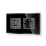 Liaonfoy 2.5d &uuml;likiire laadimisega seinakontakt &uuml;he pesaga 86 mm 100&ndash;240 v, &uuml;hildub iphone ipad android seadmetega, maksimaalne laadimiskiirus 65 w type c jaoks, 20 w usb jaoks (vajalik neutraal)