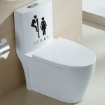 Kvaliteetne taleti seinakleebis veekindel eemaldatav tualettruum vannitoa uks WC logovesiga seinakleebis