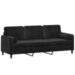 3-kohaline diivan，L&otilde;&otilde;gastusdiivan patjadega, must, 180 cm, samts CFE45759
