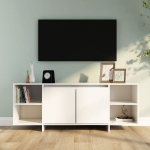 vidaXL telerikapp, valge, 130 x 35 x 50 cm, puitlaastplaat