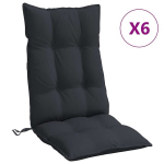 k&otilde;rge seljatoega toolipadjad 6 tk, must, oxford kangas CFE2293084