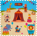 Andiamo Puslematt 9 osa m&auml;ngimiseks ja puslede kokkupanekuks &ndash; puslematt m&auml;ngumatina 30 x 30 cm puslet&uuml;ki kohta, Circus