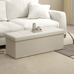 Hoiukott-tool, istepink hoiuruumiga, 38 x 110 x 38 cm, kreemvalge, Hoiukott-tool, istepink hoiuruumiga, 38 x 110 x 38 cm, kreemvalge