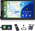 Inefala 2 din autoraadio carplay ja android auto toega, 7-tolline puutetundlik autoraadio bluetoothi, mirror linki, fm, usb, aux, tf, rooliratta juhtimise ja tagurduskaameraga