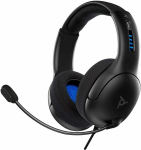 Pdp Gaming Lvl50 juhtmega k&otilde;rvaklapid mikrofoniga Playstationi, Ps4, Ps5 jaoks - Pc, Ipad, Mac, &uuml;hilduv - m&uuml;rasummutav mikrofon, kerged, pehmed mugavad &uuml;le k&otilde;rva k&otilde;rvaklapid - must