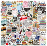 Dguso kleepsuraamat, 100 lugemiskleebise pakki, raamatud, vintage-kleebised veepudelile, s&uuml;learvutile, scrapbooking'ule, rulale, veekindlad vin&uuml;&uuml;lkleebised t&auml;iskasvanutele ja teismelistele