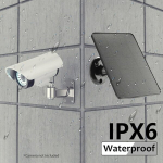 P&auml;ikesepaneel turvakaamerale, 10w Dc 5v Micro Usb p&auml;ikesepaneel, 360&deg; p&ouml;&ouml;ratav, reguleeritav, Ipx6, veekindel p&auml;ikesepaneeli laadija juhtmevabale v&auml;litingimustes kasutatavale turvakaamerale (must)