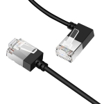 Dutevolns &otilde;huke cat 6 ethernet kaabel 90&deg; vasaknurga all 0.5 m, &uuml;li&otilde;huke rj45 lan kaabel gigabit sobib mac, pc, ruuteri, ps4/5 jaoks, (must)