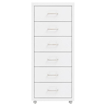 Mobiilne kontorikapp, valge, 28 x 41 x 69 cm, metall, vidaXL