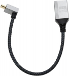 Vgol 4k Micro Hdmi&ndash;hdmi adapterikaabel 90-kraadise nurga all, isane-emane pistik, 20 cm l&uuml;hike punutud nailonkaabel, toetab 4k Uhd-d s&uuml;learvutile, telerile, videokaamerale, &uuml;lespoole suunatud nurk