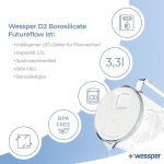 Wessper veefiltrikann led-ekraaniga, 3 l, klaasist veekann aktiivs&ouml;efiltriga, veekann veefiltrikassettidega joogivee jaoks, bpa-vaba, valge