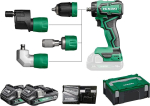Hikoki Quick Ds18ddq akudrell (18v, 2x2.0ah Li-ion aku, max. fikseeritud p&ouml;&ouml;rdemoment (k&otilde;va): 55 Nm, t&uuml;hik&auml;igukiirus 2. k&auml;ik: 0-1700 min-1, puurpadrun 1.5-13 mm) tarvikud (pluss) Hsc kohvris