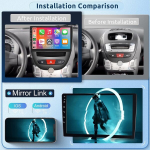 Hodozzy android autoraadio toyota aygo/peugeot 107/citroen c1 2005-2014 koos carplay/android auto'ga, 10.1 tolline autoraadio bluetooth wifi/gps/hifi/rds/fm/usb ios-ile