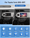 2+64g autoraadio Toyota Yaris 2012-2017 - juhtmevaba Carplay ja Android Auto - 9-tolline Android 13 raadio - Wifi Eq Gps Mirror Link Fm Rds + Ahd tagavaatekaamera ja mikrofon