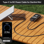 Edup Usb-c-dc toitekaabel Starlink Mini, 2m, 100w Pd