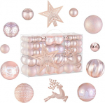 102 j&otilde;ulupuu kaunistuse komplekt roosa kuldne - plastikust j&otilde;ulupuu kaunistuste komplekt v&auml;listingimustes kasutamiseks, j&otilde;ulupuu kaunistused, j&otilde;ulupuu kaunistused