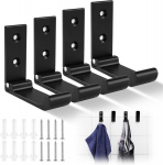 Tikplus Kokkupandavad mantlikonksud, 4 tk, mustad kokkupandavad konksud, 90&deg; kokkupandavad mantlikonksud, kokkupandavad, seinakonksud, kokkupandavad - vannituppa, magamistuppa, k&ouml;&ouml;ki, seinale, sise- ja v&auml;listingimustes kasutamiseks