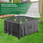 Neuradical aiam&ouml;&ouml;bli katted, super veekindel kate laua- ja toolikomplektidele, terrassi rotangm&ouml;&ouml;bli komplektid, vastupidav 420d oxfordi kangas, uv-kindel, tolmukindel (180 x 120 x 75 cm)