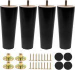 Luabue 4 tk 15 cm m&ouml;&ouml;blijalgade komplekt, puidust lauajalad, vahetatavad puidust jalad, koonilised m&ouml;&ouml;blijalad koos kinnitusplaadi, kruvide ja libisemiskindla matiga diivanile, kapile, voodile, lauale, kohvilauale