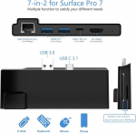Surface Pro 7 dokkimisjaam 4k Hdmi adapteriga + Rj45 Ethernet Lan + Usb-c Pd laadimine + 2-pordiline Usb 3.0 + Sd/tf kaardilugeja adapter Microsoft Surface Pro 7 jaoks